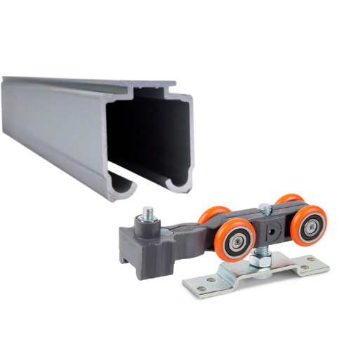 KIT DN 80 SR CF - Con Freno - Corredizo para 1 puerta Colgante - Riel x 2 mts.